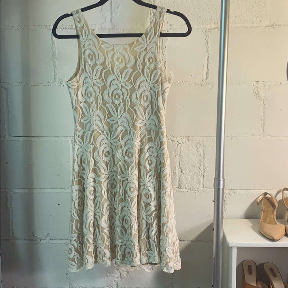 Fully lined white lace dress